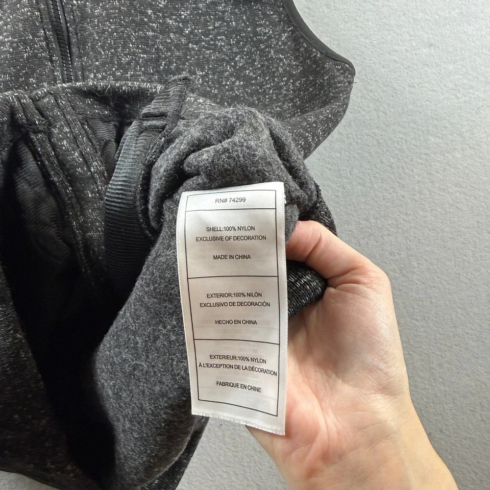 Canada Weather Gear Vest Mens Medium Charcoal Gray Full Zip Fleece Lined Marl